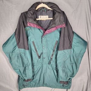 Vintage Columbia Jacket Mens Size Large Half Zip Pullover Nylon